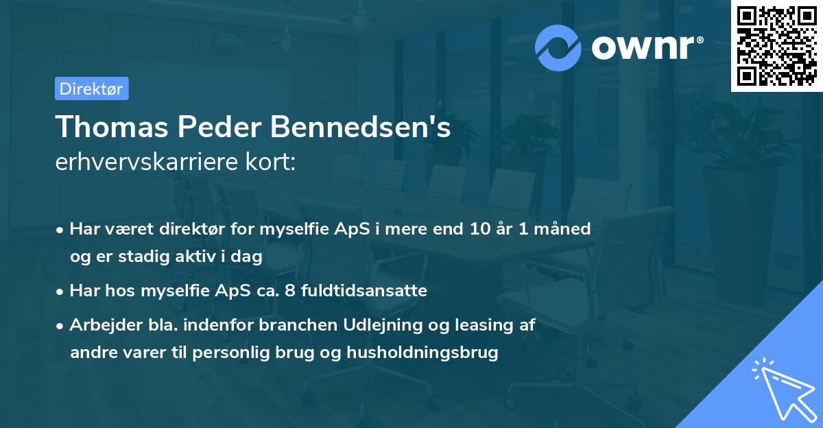 Thomas Peder Bennedsen's erhvervskarriere kort