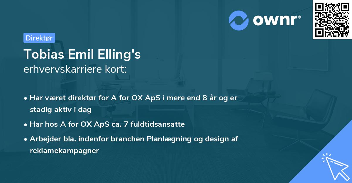 Tobias Emil Elling's erhvervskarriere kort