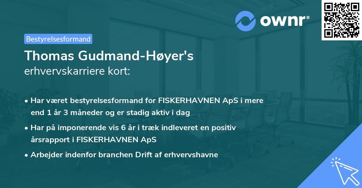 Thomas Gudmand-Høyer's erhvervskarriere kort