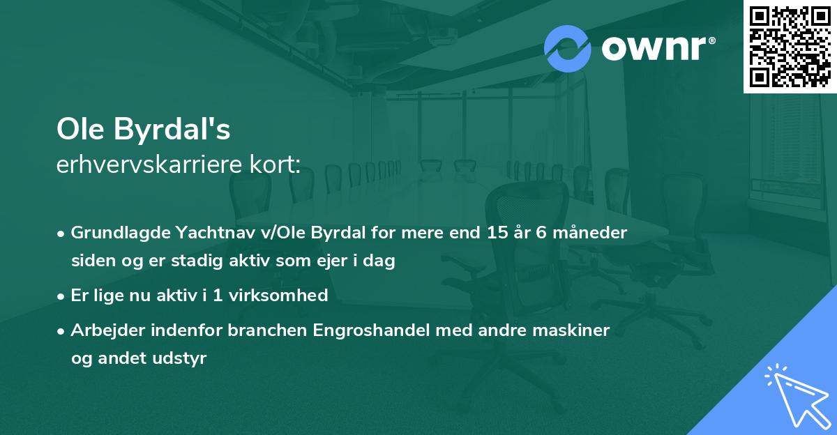 Ole Byrdal's erhvervskarriere kort