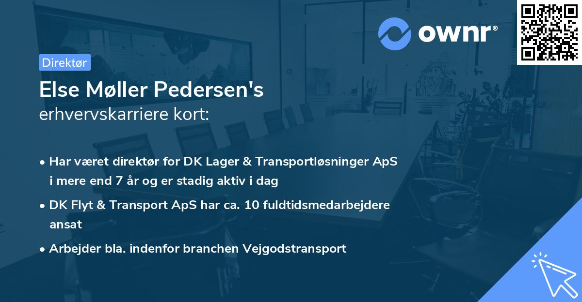 Else Møller Pedersen's erhvervskarriere kort
