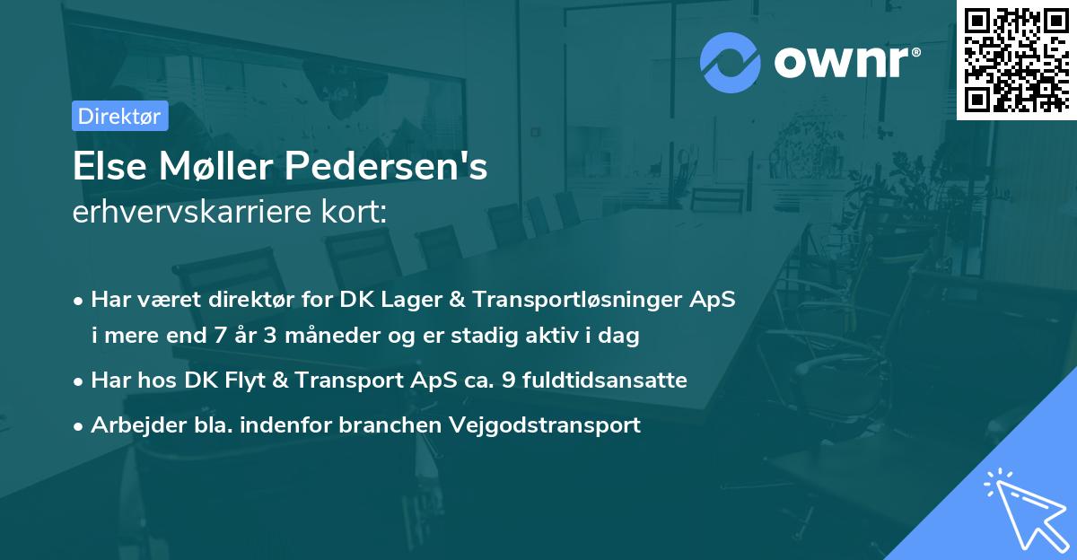 Else Møller Pedersen's erhvervskarriere kort