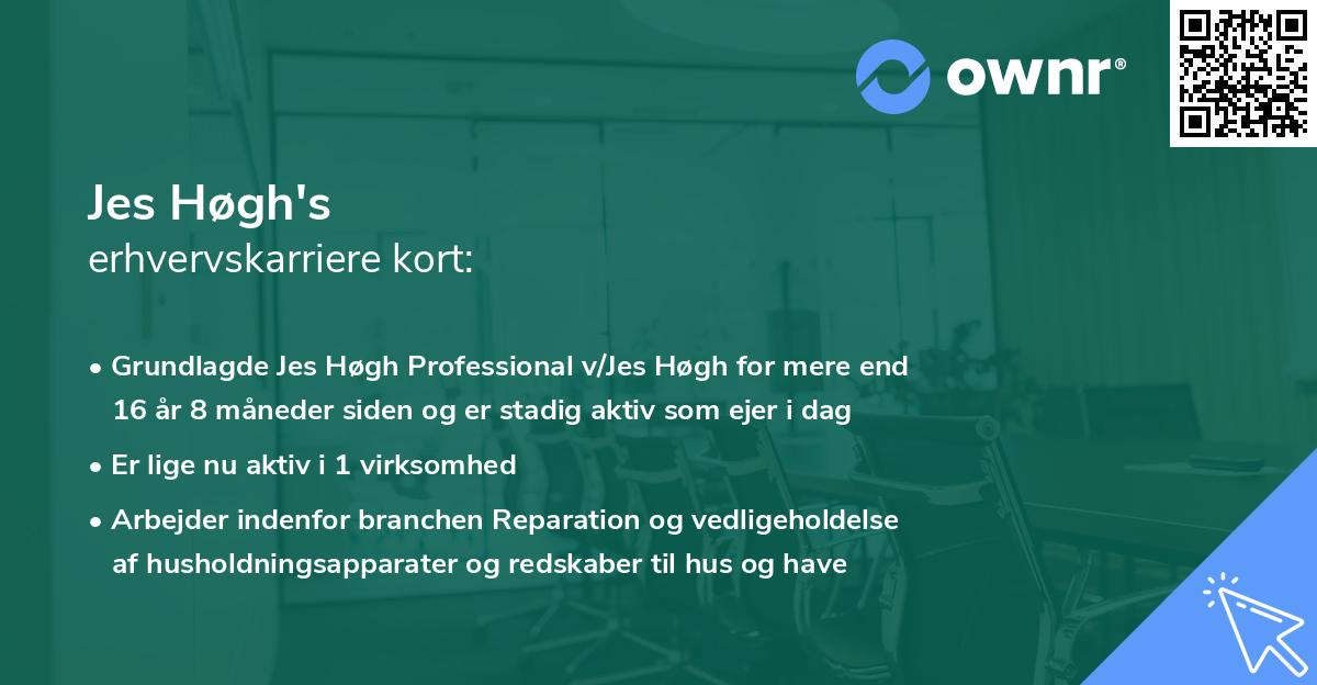 Jes Høgh's erhvervskarriere kort