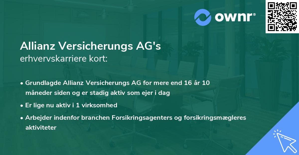 Allianz Versicherungs AG's erhvervskarriere kort
