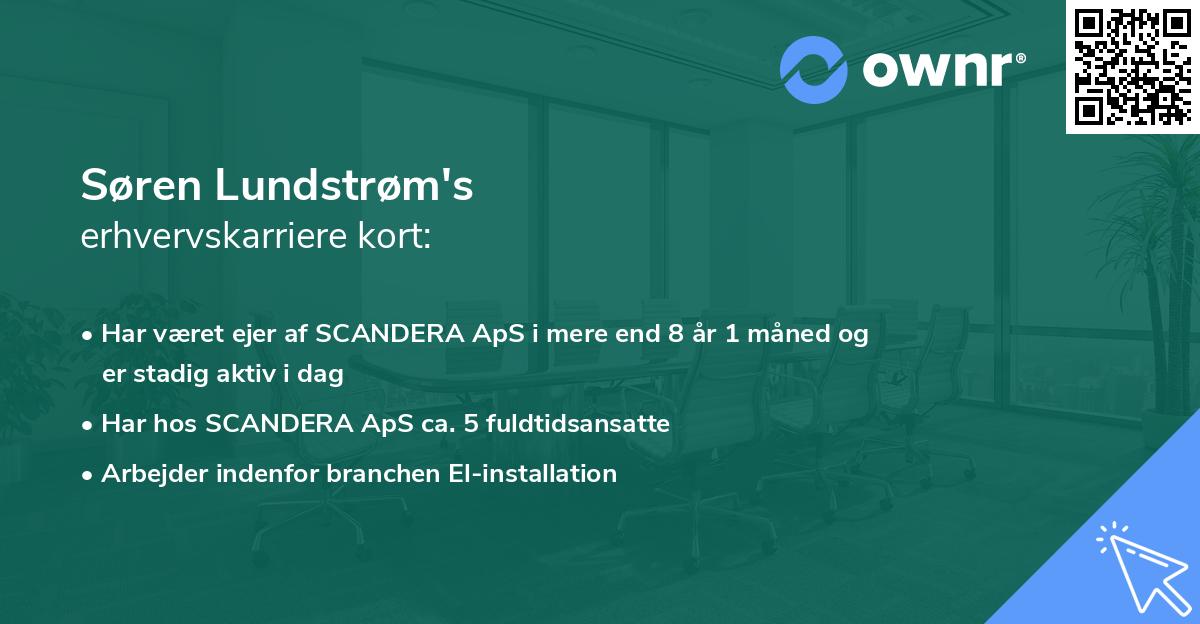Søren Lundstrøm's erhvervskarriere kort