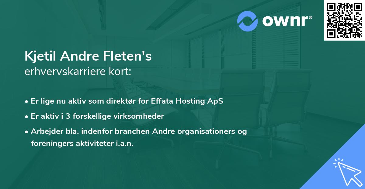 Kjetil Andre Fleten's erhvervskarriere kort