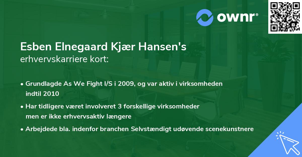 Esben Elnegaard Kjær Hansen's erhvervskarriere kort