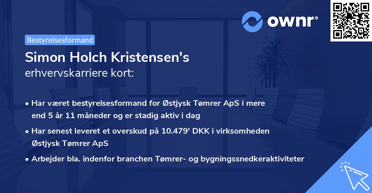 Simon Holch Kristensen's erhvervskarriere kort