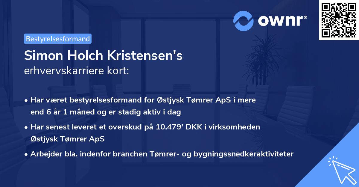 Simon Holch Kristensen's erhvervskarriere kort