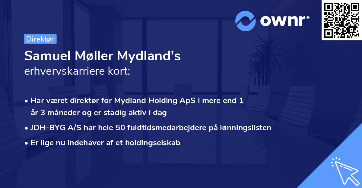 Samuel Møller Mydland's erhvervskarriere kort