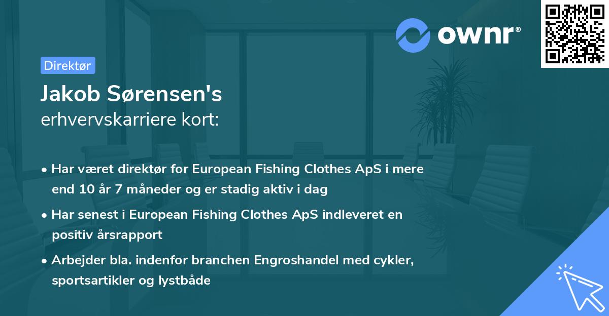 Jakob Sørensen's erhvervskarriere kort