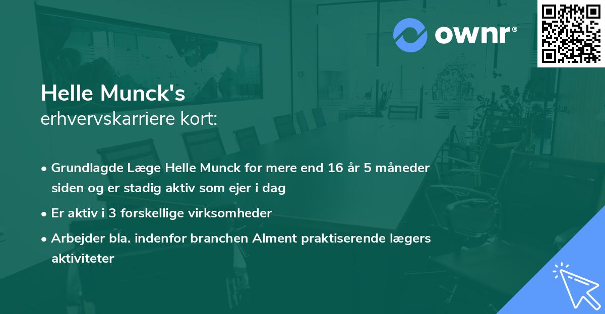 Helle Munck's erhvervskarriere kort