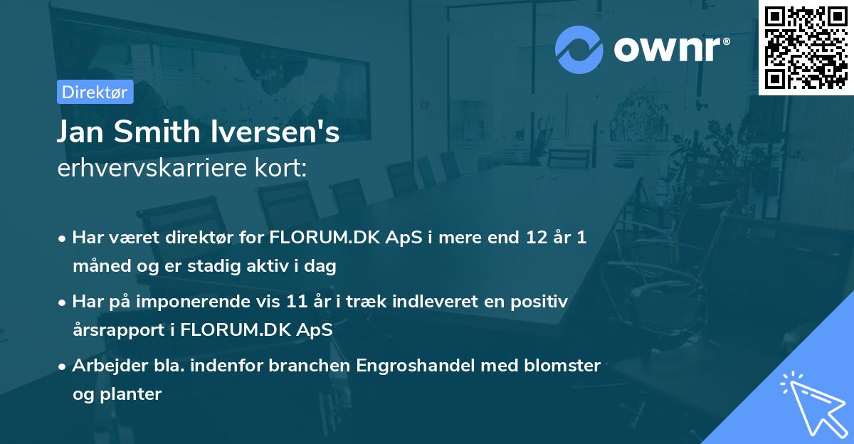 Jan Smith Iversen's erhvervskarriere kort