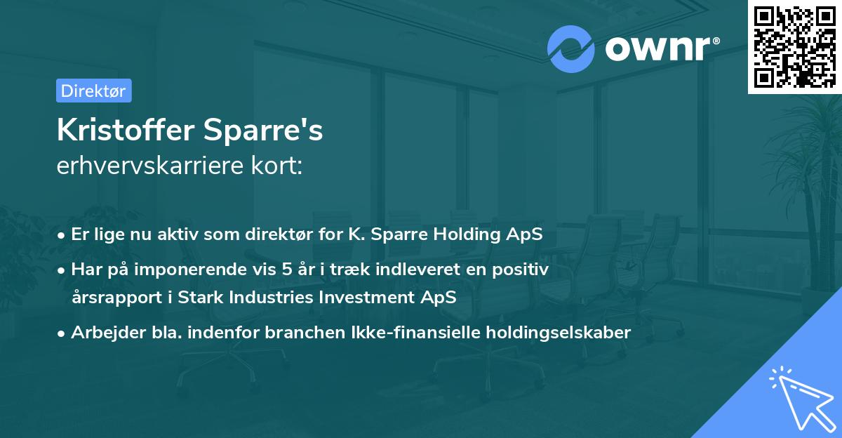 Kristoffer Sparre's erhvervskarriere kort