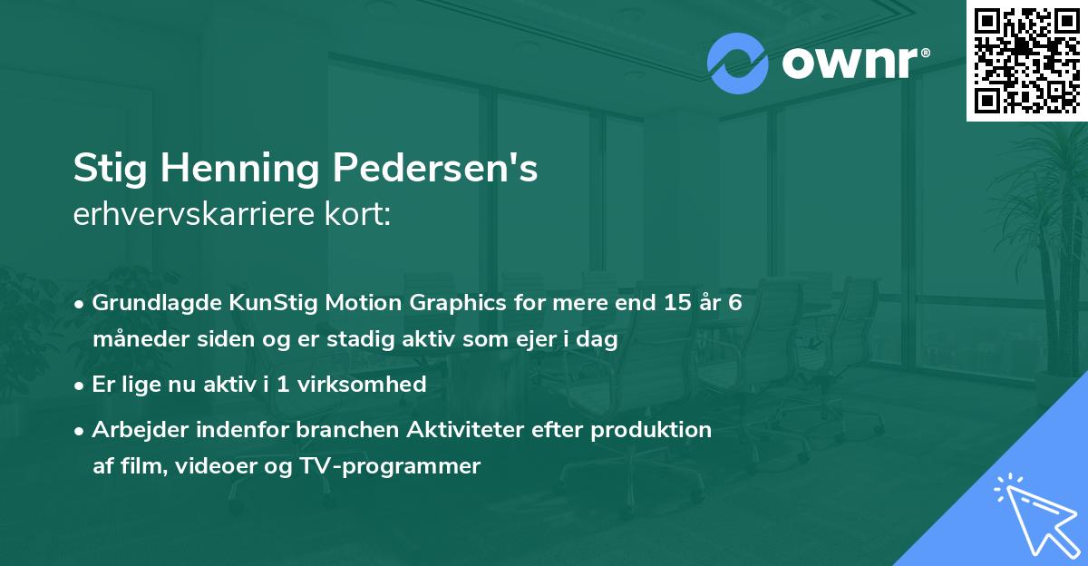 Stig Henning Pedersen's erhvervskarriere kort