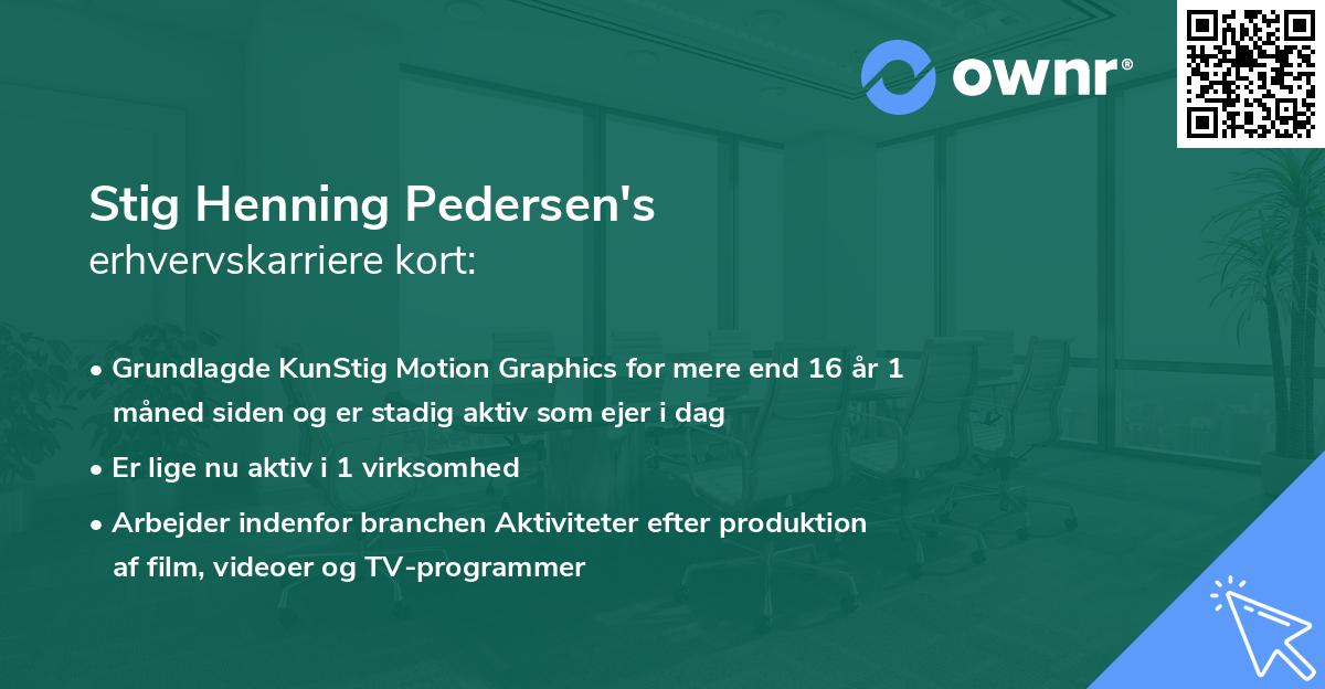 Stig Henning Pedersen's erhvervskarriere kort