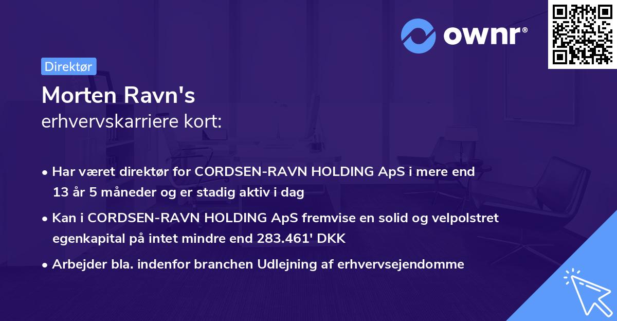 Morten Ravn's erhvervskarriere kort