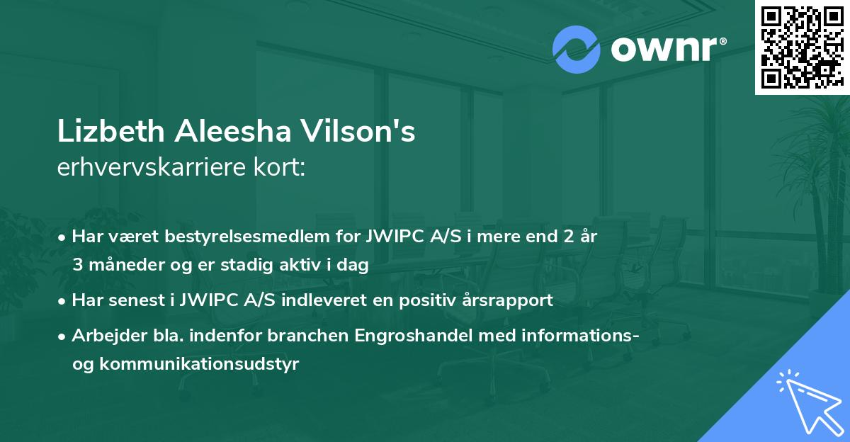 Lizbeth Aleesha Vilson's erhvervskarriere kort