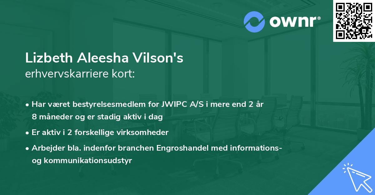 Lizbeth Aleesha Vilson's erhvervskarriere kort