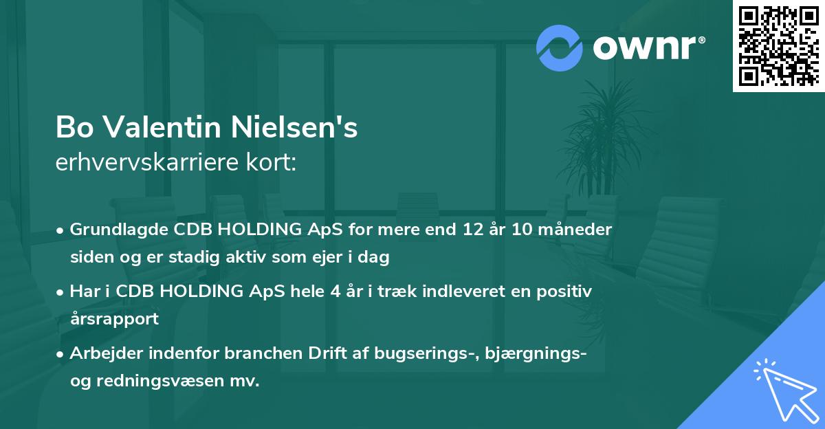 Bo Valentin Nielsen's erhvervskarriere kort