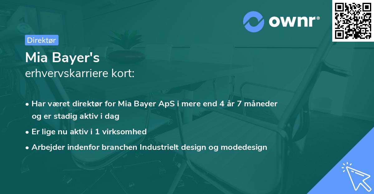 Mia Bayer's erhvervskarriere kort