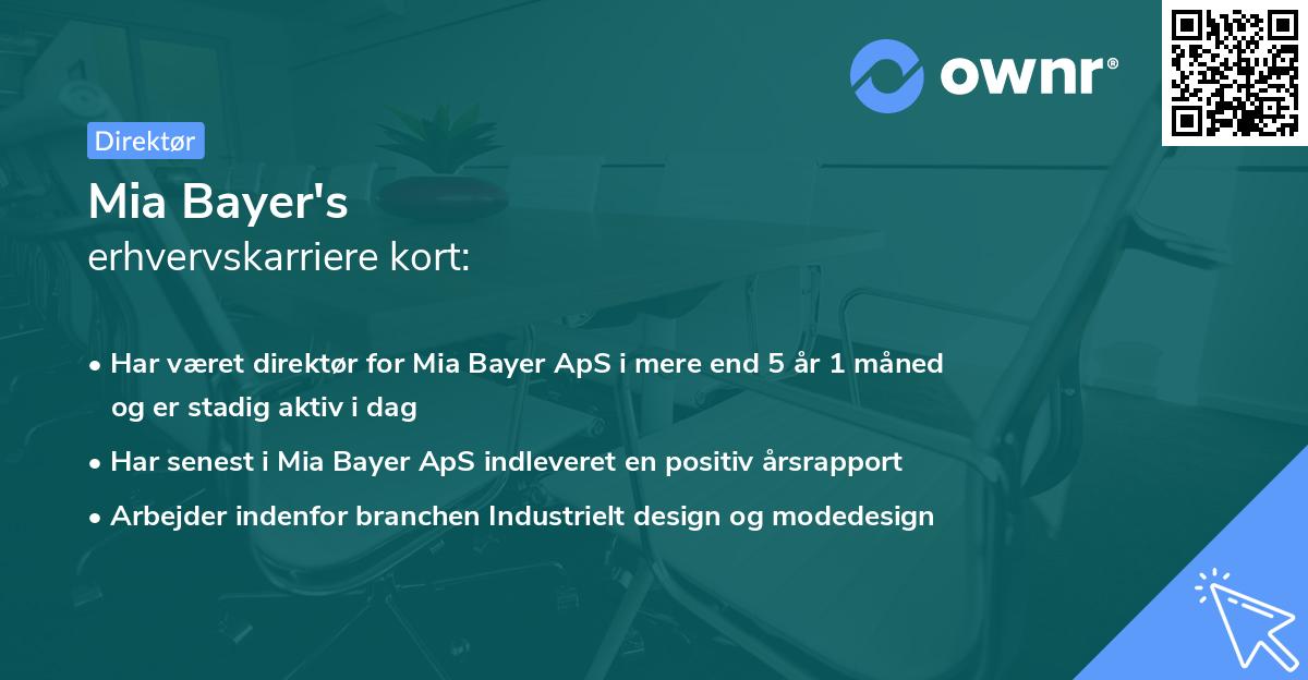 Mia Bayer's erhvervskarriere kort