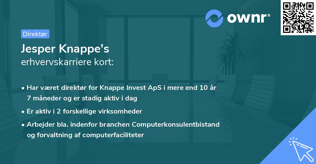 Jesper Knappe's erhvervskarriere kort