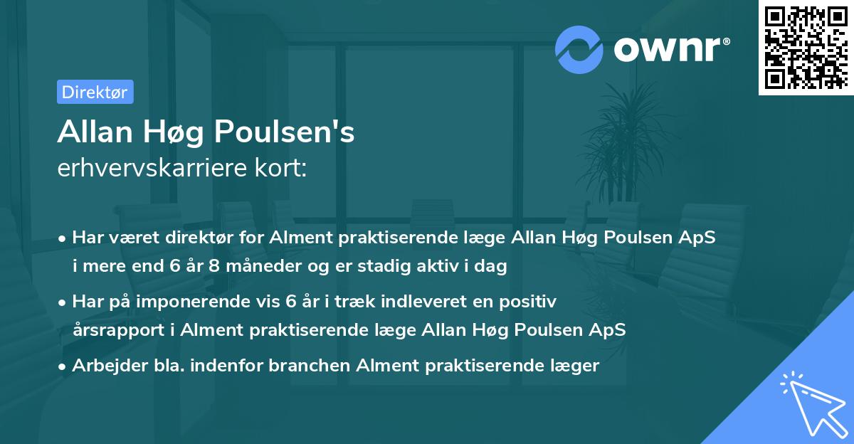 Allan Høg Poulsen's erhvervskarriere kort