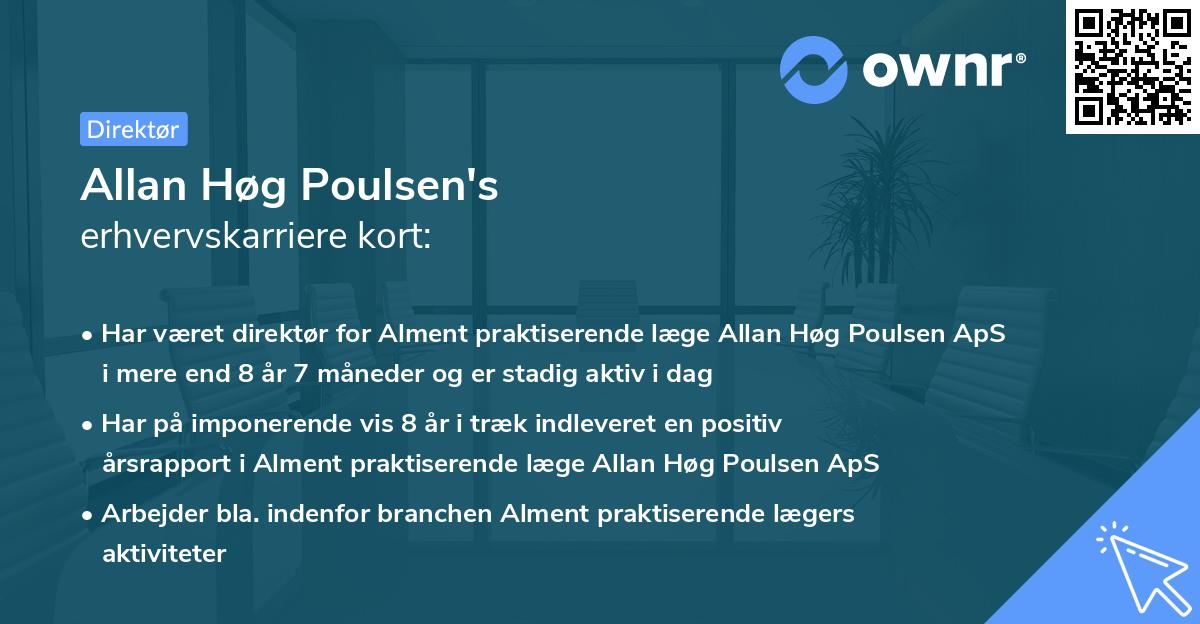 Allan Høg Poulsen's erhvervskarriere kort