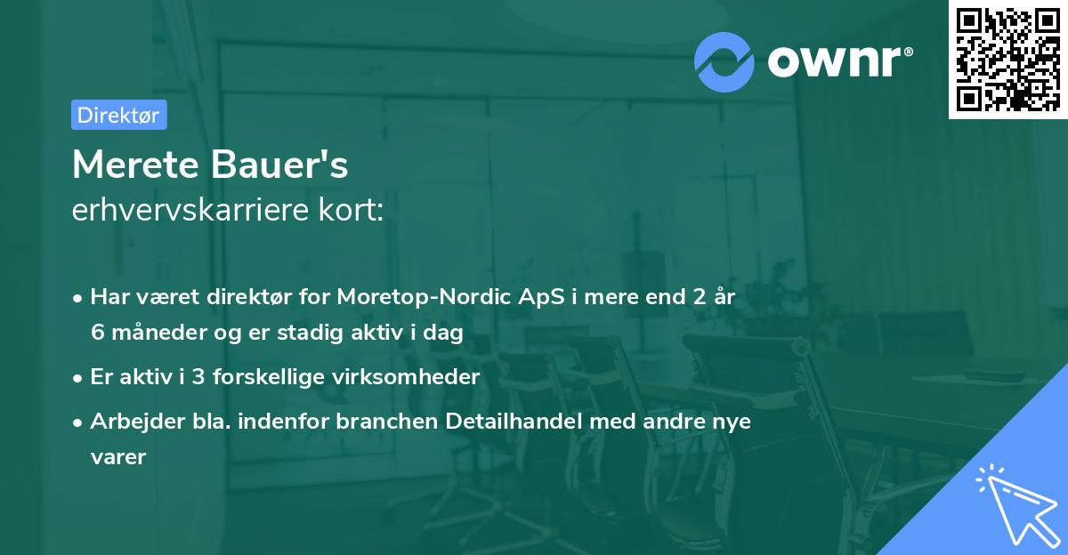 Merete Bauer's erhvervskarriere kort