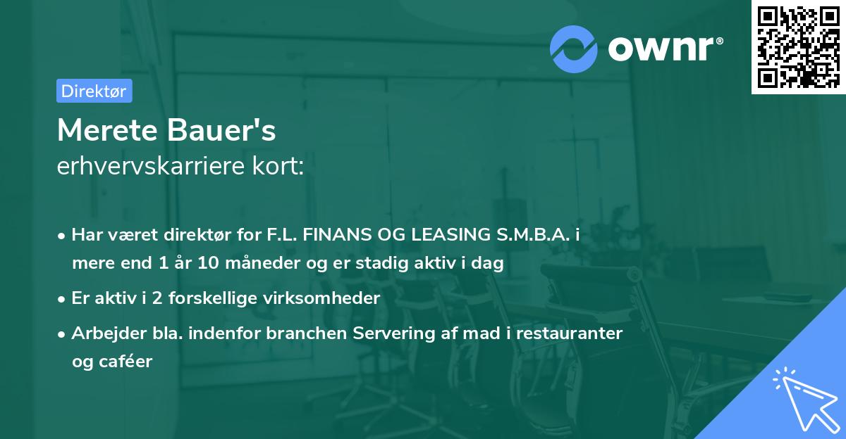Merete Bauer's erhvervskarriere kort