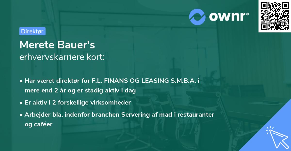 Merete Bauer's erhvervskarriere kort