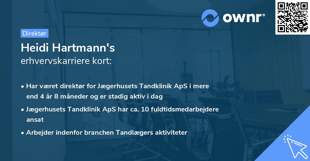 Heidi Hartmann's erhvervskarriere kort