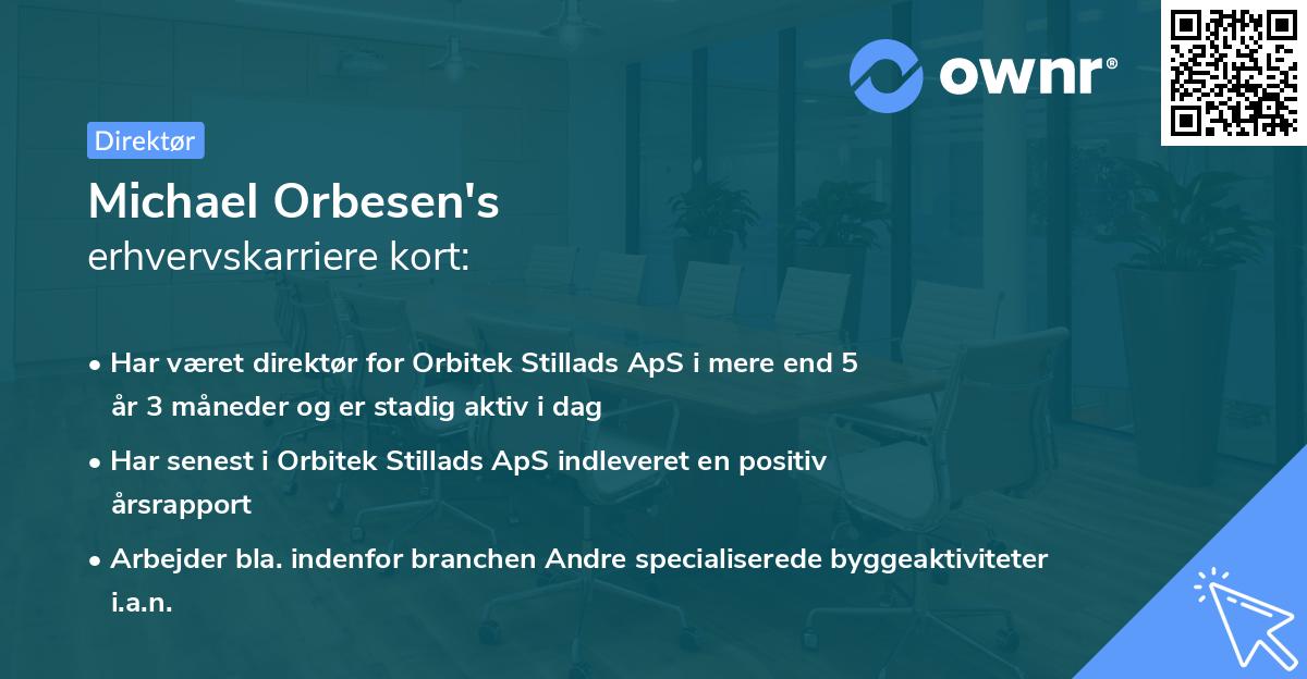 Michael Orbesen's erhvervskarriere kort