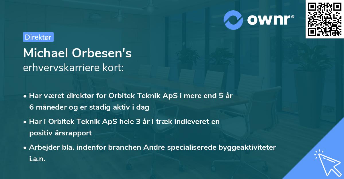 Michael Orbesen's erhvervskarriere kort