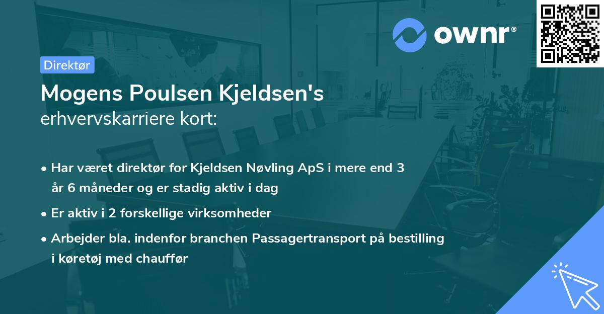 Mogens Poulsen Kjeldsen's erhvervskarriere kort