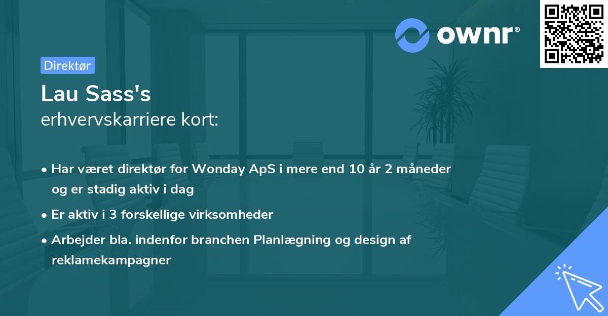 Lau Sass's erhvervskarriere kort