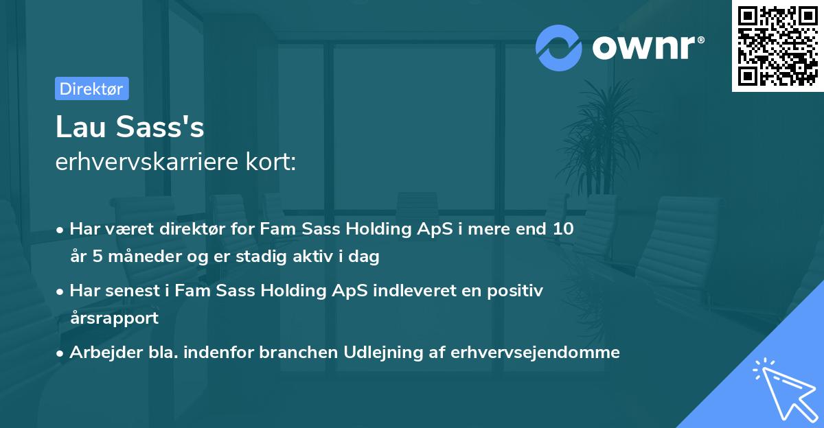Lau Sass's erhvervskarriere kort