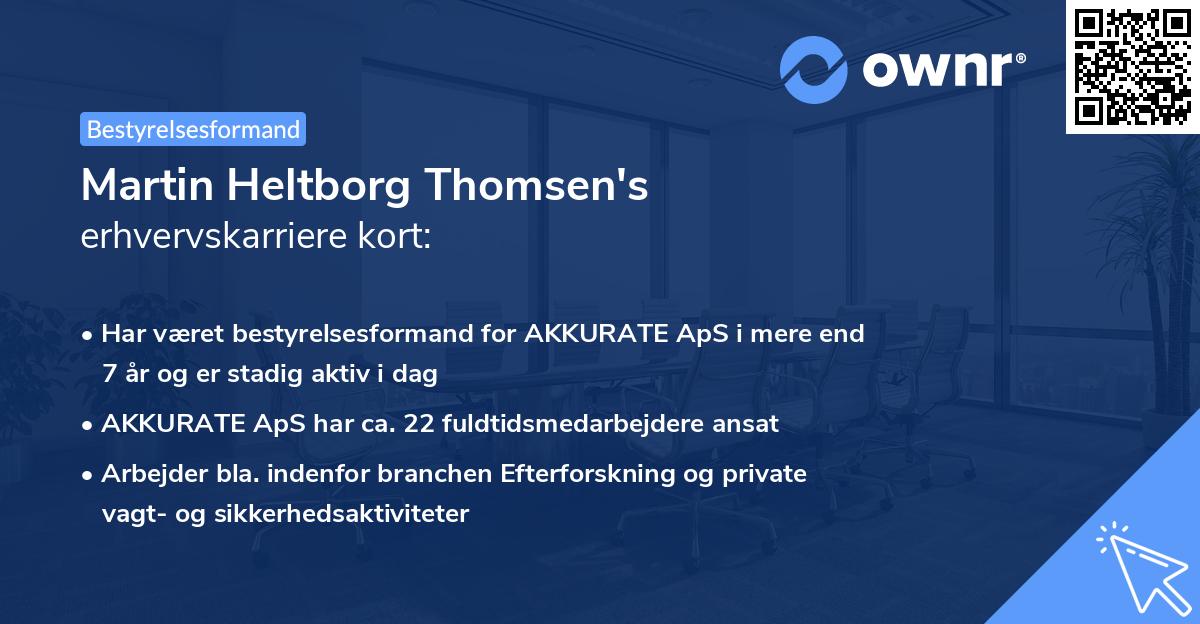 Martin Heltborg Thomsen's erhvervskarriere kort