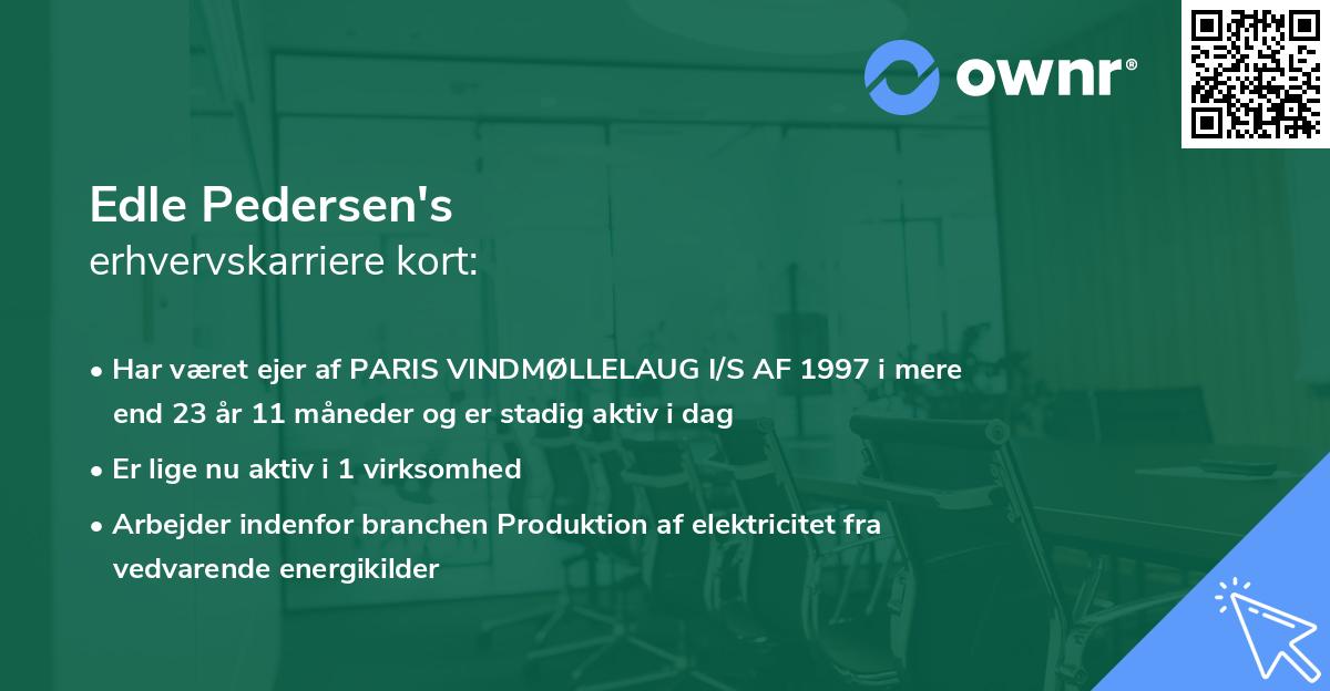 Edle Pedersen's erhvervskarriere kort