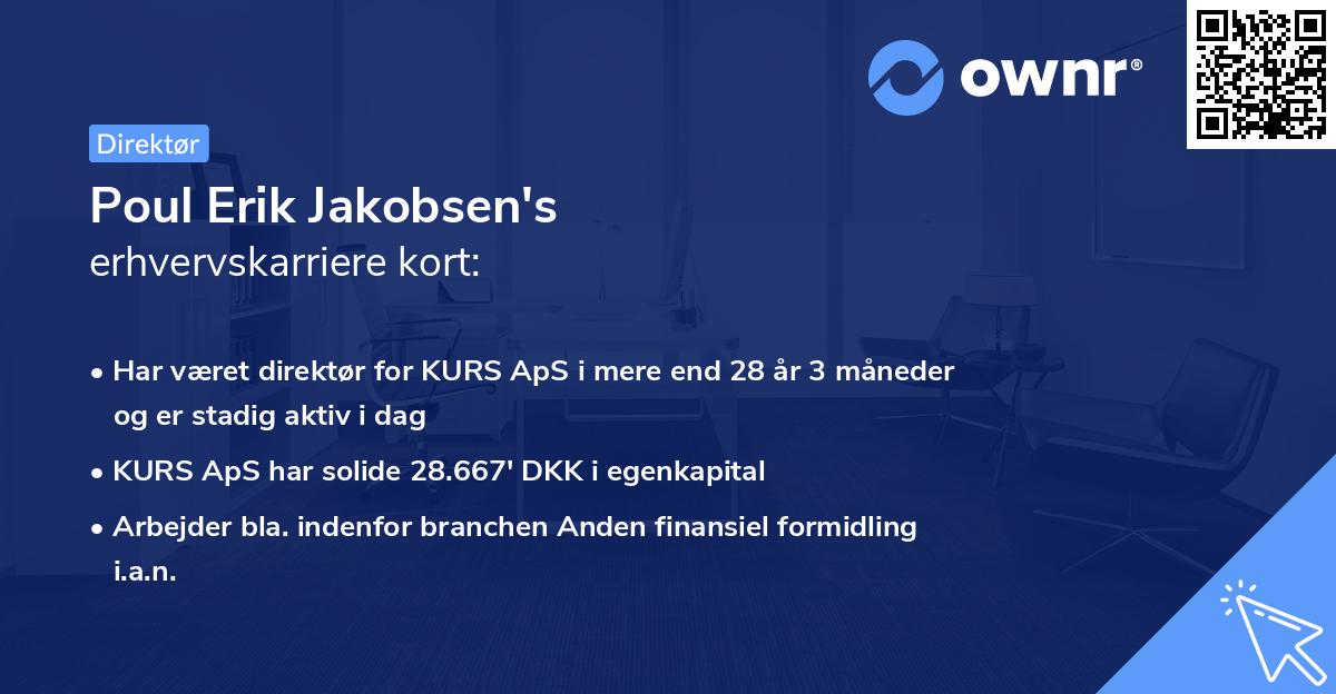 Poul Erik Jakobsen's erhvervskarriere kort