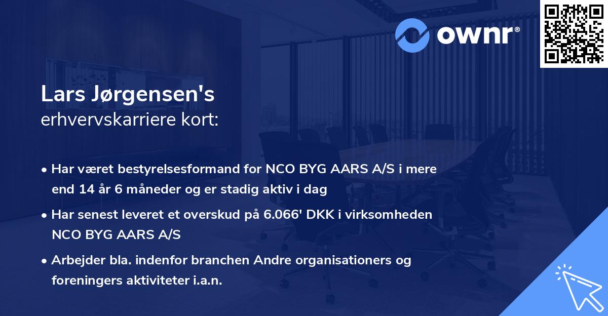 Lars Jørgensen's erhvervskarriere kort