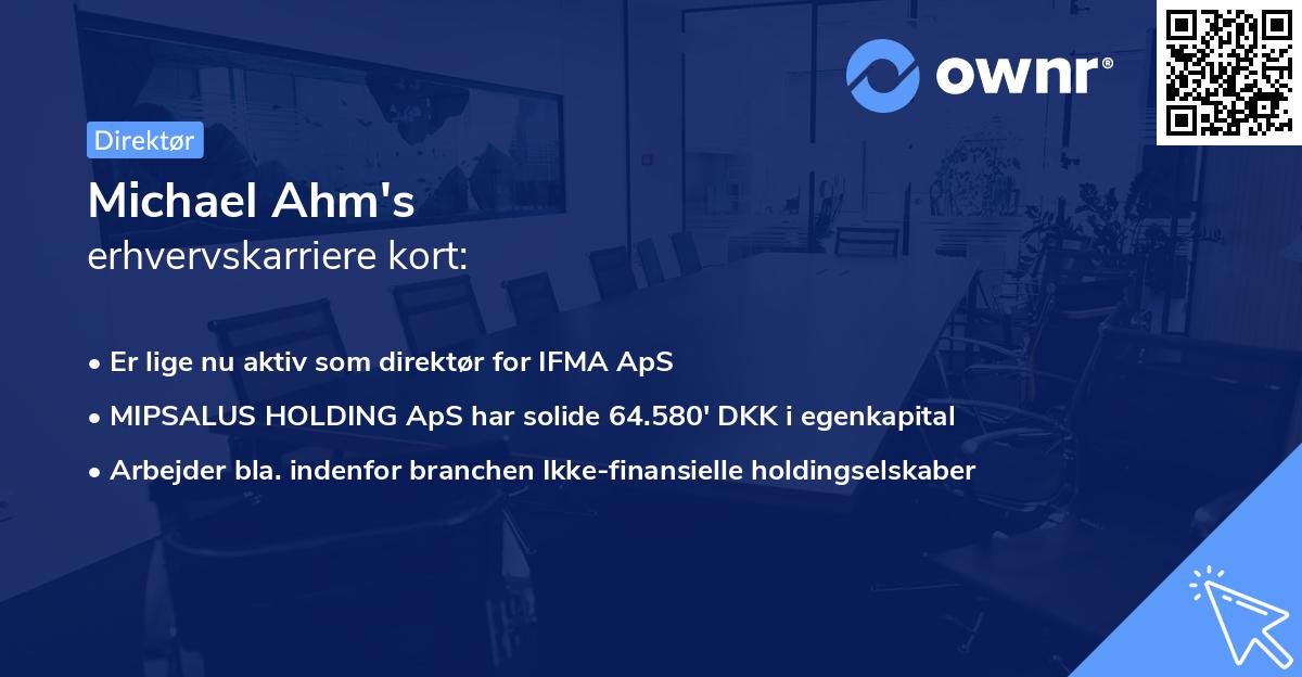 Michael Ahm's erhvervskarriere kort
