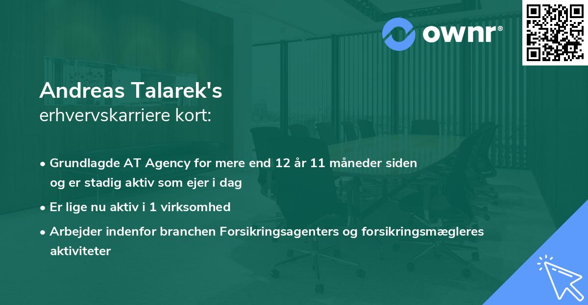 Andreas Talarek's erhvervskarriere kort