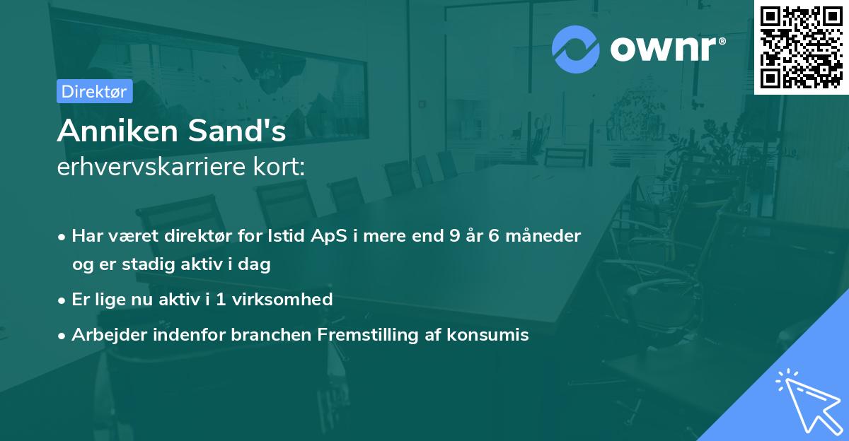 Anniken Sand's erhvervskarriere kort
