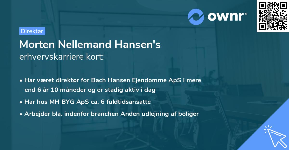 Morten Nellemand Hansen's erhvervskarriere kort