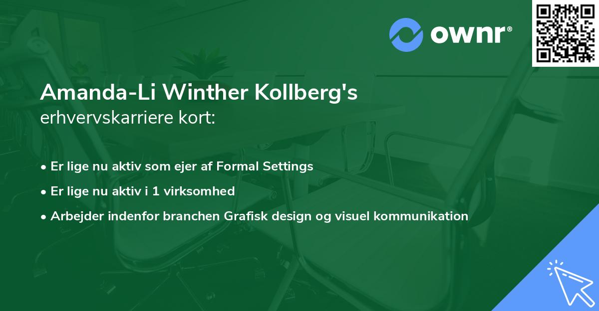 Amanda-Li Winther Kollberg's erhvervskarriere kort