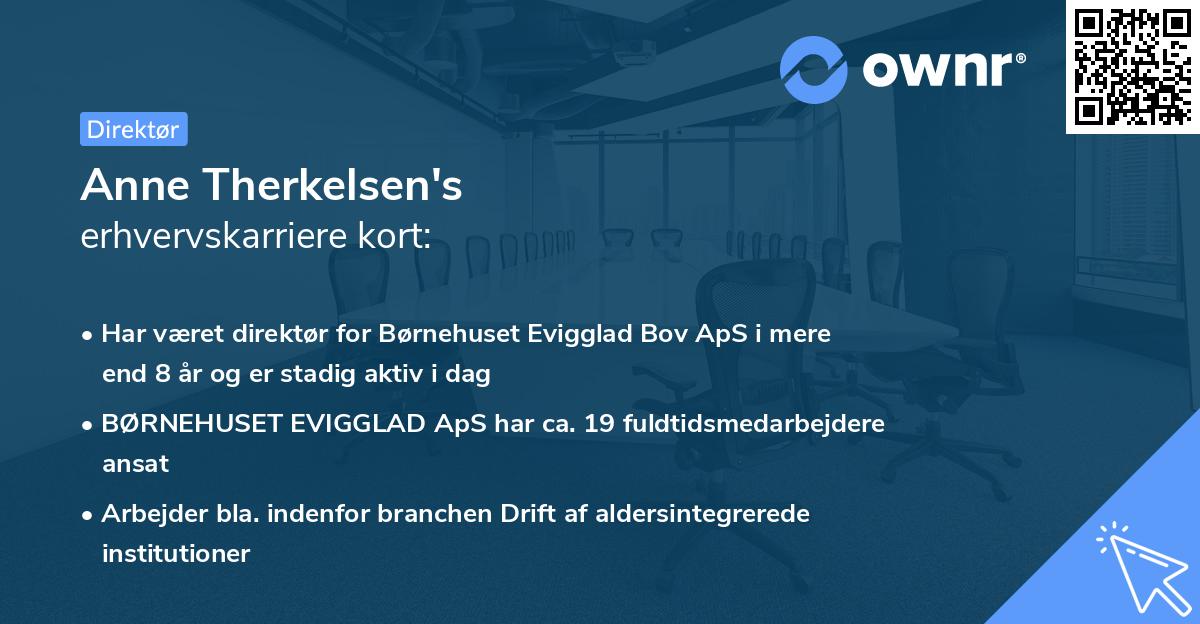 Anne Therkelsen's erhvervskarriere kort