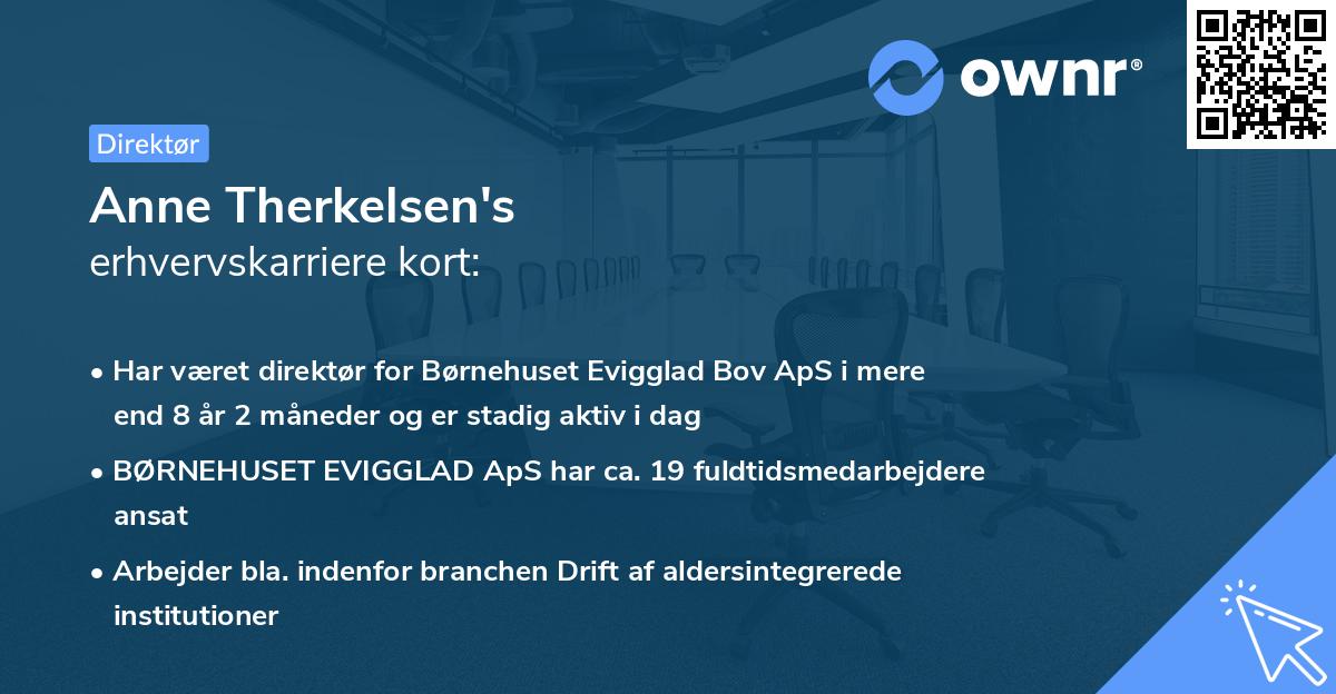 Anne Therkelsen's erhvervskarriere kort