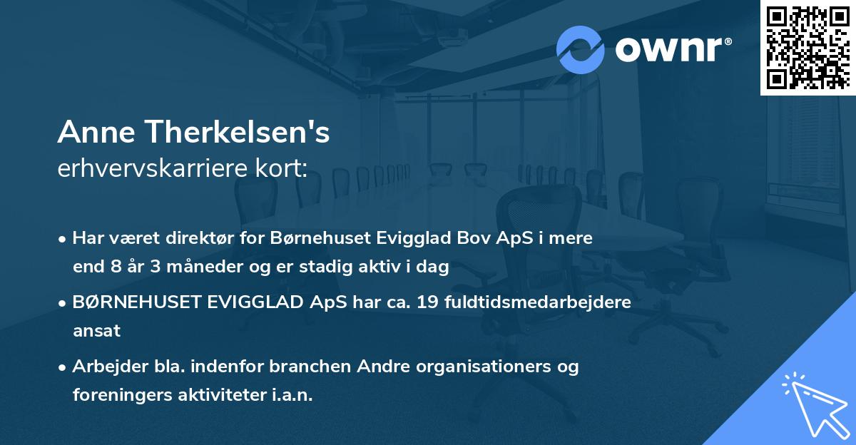 Anne Therkelsen's erhvervskarriere kort